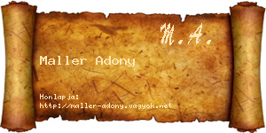 Maller Adony névjegykártya